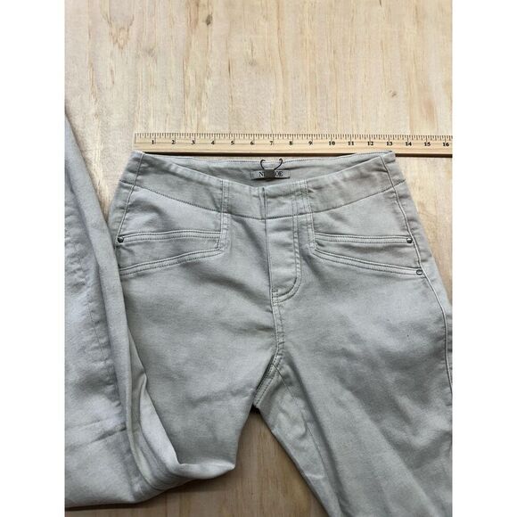 Nic + Zoe 5 Pocket Mid Rise Denim Straight Leg Ankle 2 Acorn BeigePull On Jeans - Picture 3 of 6